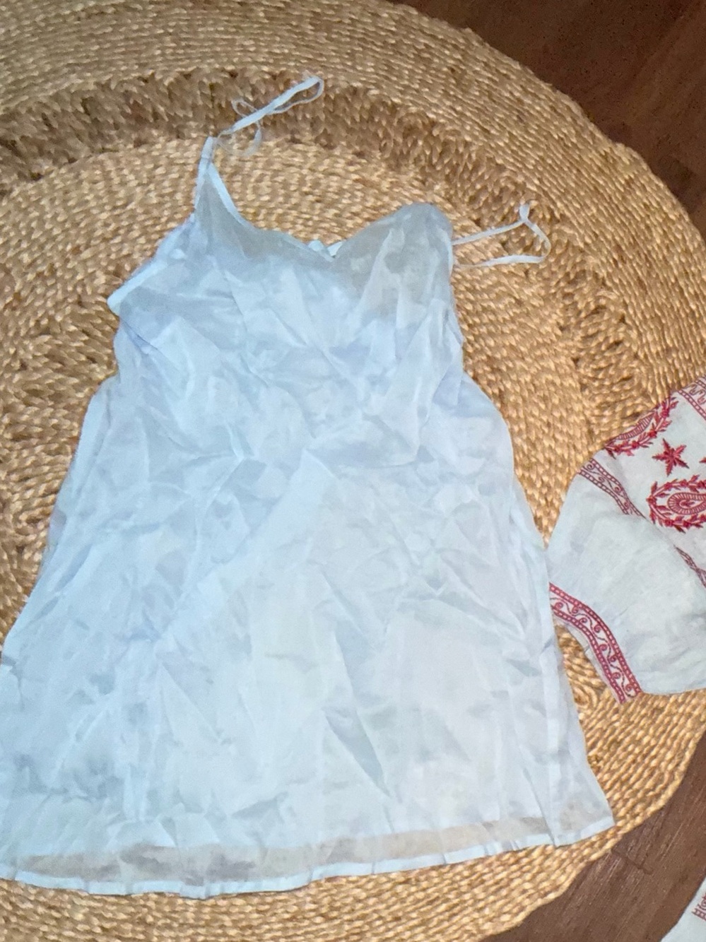Nwt Asha rare blue embroidered MADAKET PIPER DRESS $550 boho resort linen summer - Picture 5 of 10
